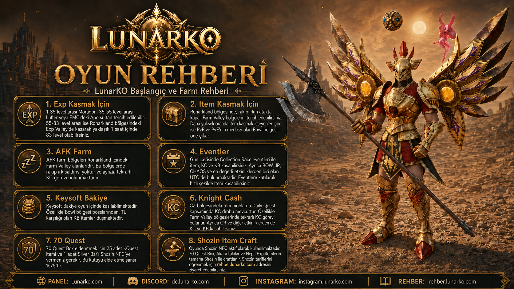 LunarKO başlangıç ve farm rehberi